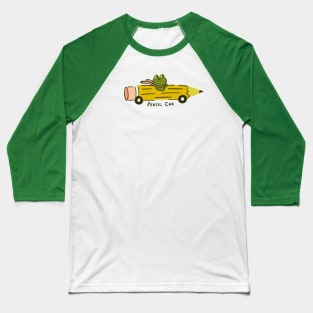 Frog in a Pencil Car Baseball T-Shirt